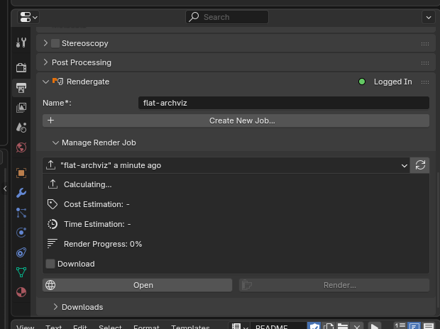 render job is calculating