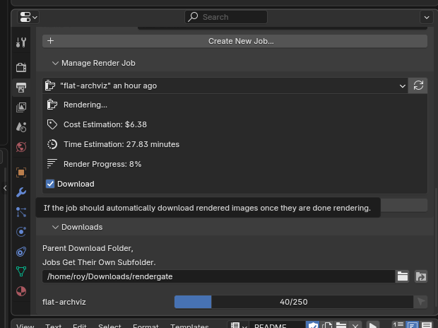 downloading render results