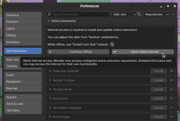 enable network connection